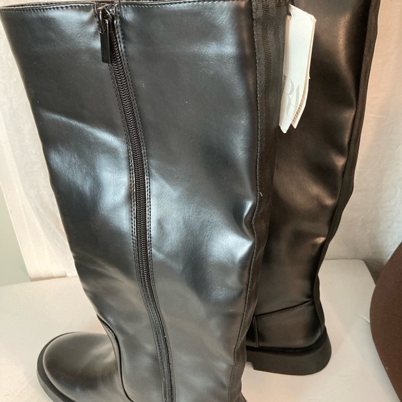 Zara Black Knee Boots Fat Rubber Sole Airfit Insole Foam Size 39 NWT - Picture 16 of 16